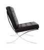King Home Barcelon Prestige Plus Bőr Fotel Fekete Olasz Válogatott Bőrrel