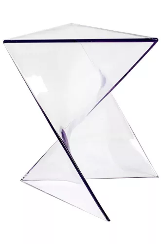 King Home ZIK Átlátszó Geometrikus Polipropilén Kisasztal