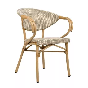 King Home Bistro Paris Karfás Szék Világosbarna Rattan