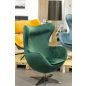 King Home Egg Széles Velvet Fotel Sötétzöld Forgó