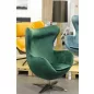 King Home Egg Széles Velvet Fotel Sötétzöld Forgó