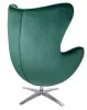 King Home Egg Széles Velvet Fotel Sötétzöld Forgó