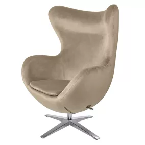 King Home Egg Széles Bársony Fotel Khaki