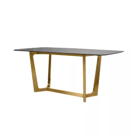   King Home Odeon 180 Kerámia Étkezőasztal Fekete Márvány Arany