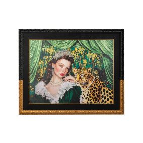   King Home Pearls Leopard Luxus Művészeti Kép Gyöngy Díszítéssel