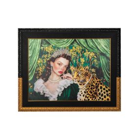   King Home Pearls Leopard Luxus Művészeti Kép Gyöngy Díszítéssel