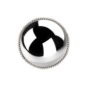   King Home Pearls Kerek Tükör Dekoráció Ezüst Kristály Szegéllyel