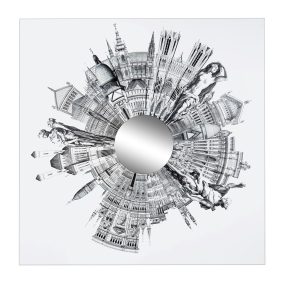 King Home Crazy World Tükrös Művészeti Fali Dekoráció