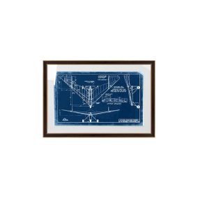   King Home Mechanical Moth Vintage Műszaki Tervrajz Kép Barna Keretben