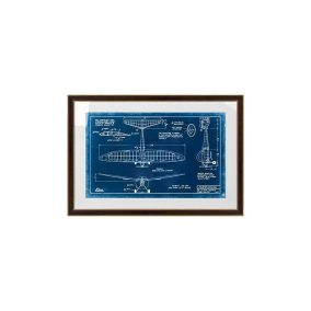   King Home Mechanical Plane Blueprint Repülőgép Műszaki Rajz Kék