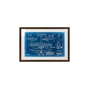   King Home Mechanical Plane Blueprint Műszaki Repülőgép Vázlat Kék