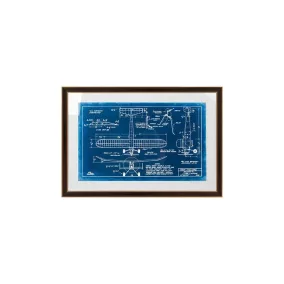   King Home Mechanical Plane Blueprint Műszaki Repülőgép Vázlat Kék