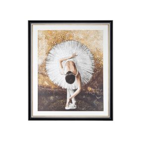   King Home Ballerina Művészeti Nyomat Fekete-Arany Keretben 100x120
