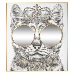   King Home King Cat Tükrös Királyi Macska Fali Dekoráció Arany