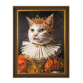   King Home Your Highness Királyi Macska Vászonkép Arany Keretben