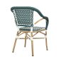 King Home Miramar Kávéházi Türkiz Rattan Kerti Szék