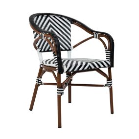   King Home Cafe Azure Alumínium Kerti Szék Fehér-Fekete Mintás