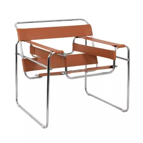 King Home IVAN Modern Fotel Műbőr Barna Króm Váz