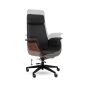   King Home Admiral Prémium Irodai Szék Fekete Műbőr Fa Dekorációval