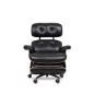  King Home Lounge Automatic Fekete Bőr Irodai Fotel USB Töltővel