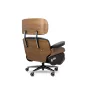   King Home Lounge Automatic Fekete Bőr Irodai Fotel USB Töltővel