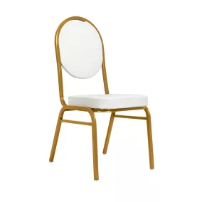 King Home Hestia Bankett Szék Fehér Műbőr Arany Vázzal