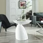  King Home Fungo Üvegszálas Dohányzóasztal Fehér Magasfényű