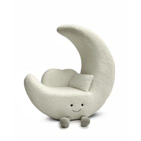 King Home MOON Gyerek Fotel Fehér Plüss Hold