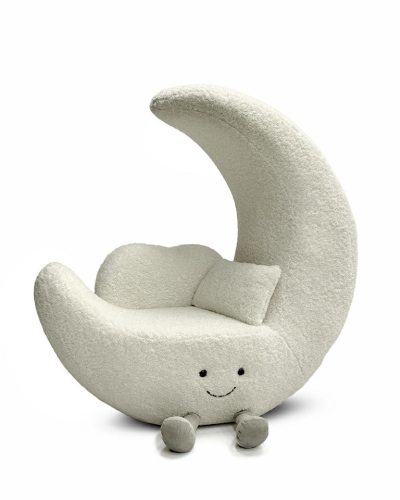 King Home MOON Gyerek Fotel Fehér Plüss Hold