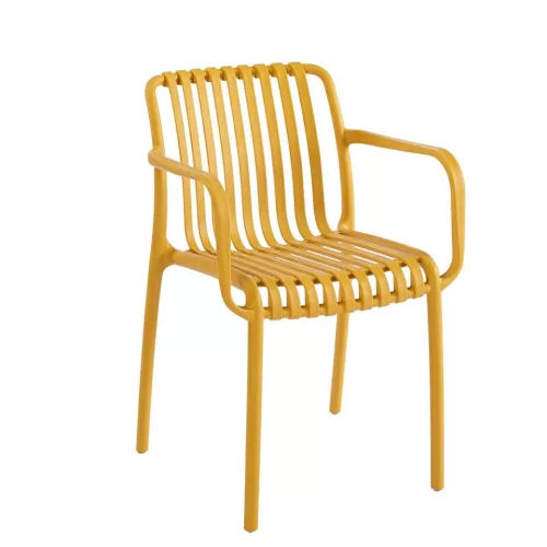 King Home STRIPS ARM Szék Műanyag Sárga Karfás