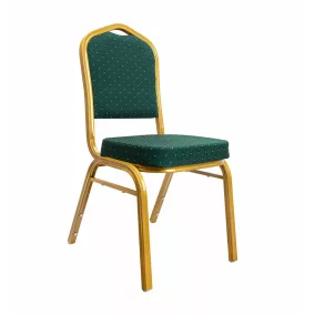   King Home HEKATE bankettszék zöld mintás kárpittal arany kerettel