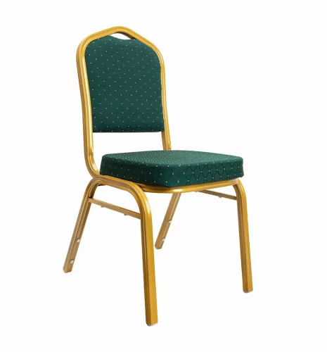 King Home HEKATE bankettszék zöld mintás kárpittal arany kerettel