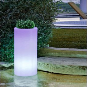   New Garden Palma 70 Napelemes LED Világító Virágcserép Fehér