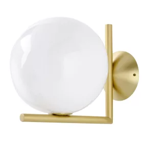   King Home HALM 20 Gömb Fali Lámpa Réz Üveg Fehér Minimál