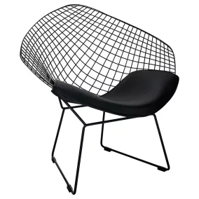 King Home Volier Soft Fém Fotel Fekete Műbőr Párnával