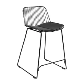   King Home Miles Fekete Bárszék Műbőr Párnázott Ülőfelülettel