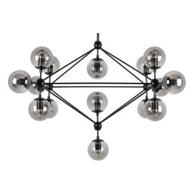   King Home Planetario 15 Függőlámpa Fekete Füstüveg Modern