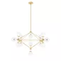   King Home Planetario 15 Függőlámpa Sárgaréz Fagyasztott Üveggömbökkel