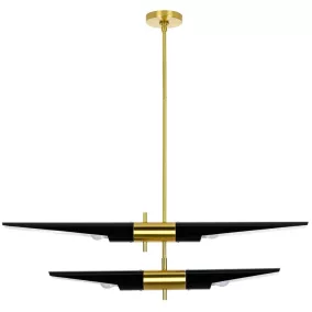 King Home Apollo 2 Függőlámpa Fekete Szálcsiszolt Arany
