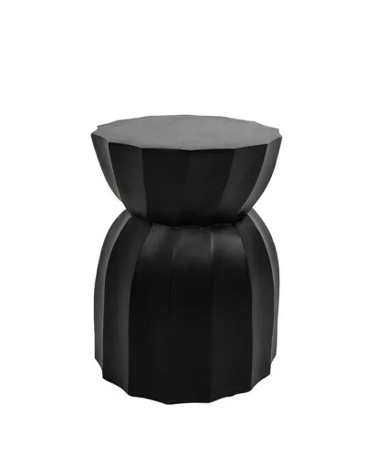 MaMaison Rolling Mangófa Kisasztal Fekete Geometrikus