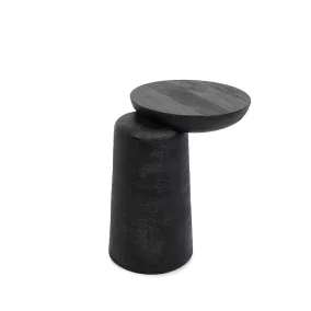 MaMaison Elias Mangófa Kisasztal Fekete Aszimmetrikus