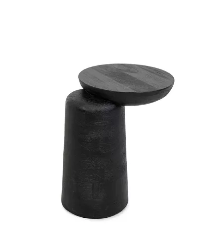 MaMaison Elias Mangófa Kisasztal Fekete Aszimmetrikus