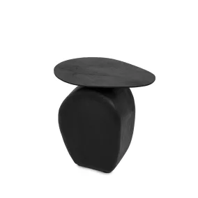 MaMaison Atlas Mangófa Kisasztal Fekete Szobrászati