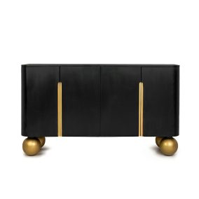 MaMaison Organic Mangófa Komód Fekete-Arany Gömblábakkal