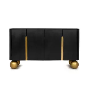 MaMaison Organic Mangófa Komód Fekete-Arany Gömblábakkal