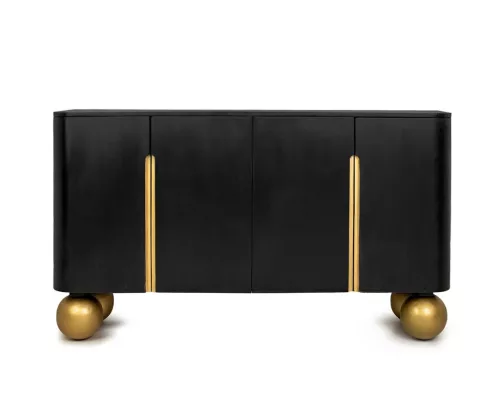 MaMaison Organic Mangófa Komód Fekete-Arany Gömblábakkal