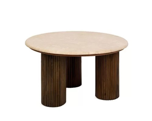 MaMaison Ragno Márvány Dohányzóasztal Mangófa Bézs