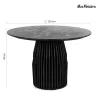 MaMaison Levante Fekete Márvány Étkezőasztal Bordázott Lábbal