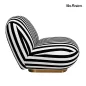   MaMaison Azure Forgó Fotel Csíkos Poliészter Fekete-Fehér Arany Talppal