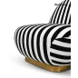   MaMaison Azure Forgó Fotel Csíkos Poliészter Fekete-Fehér Arany Talppal